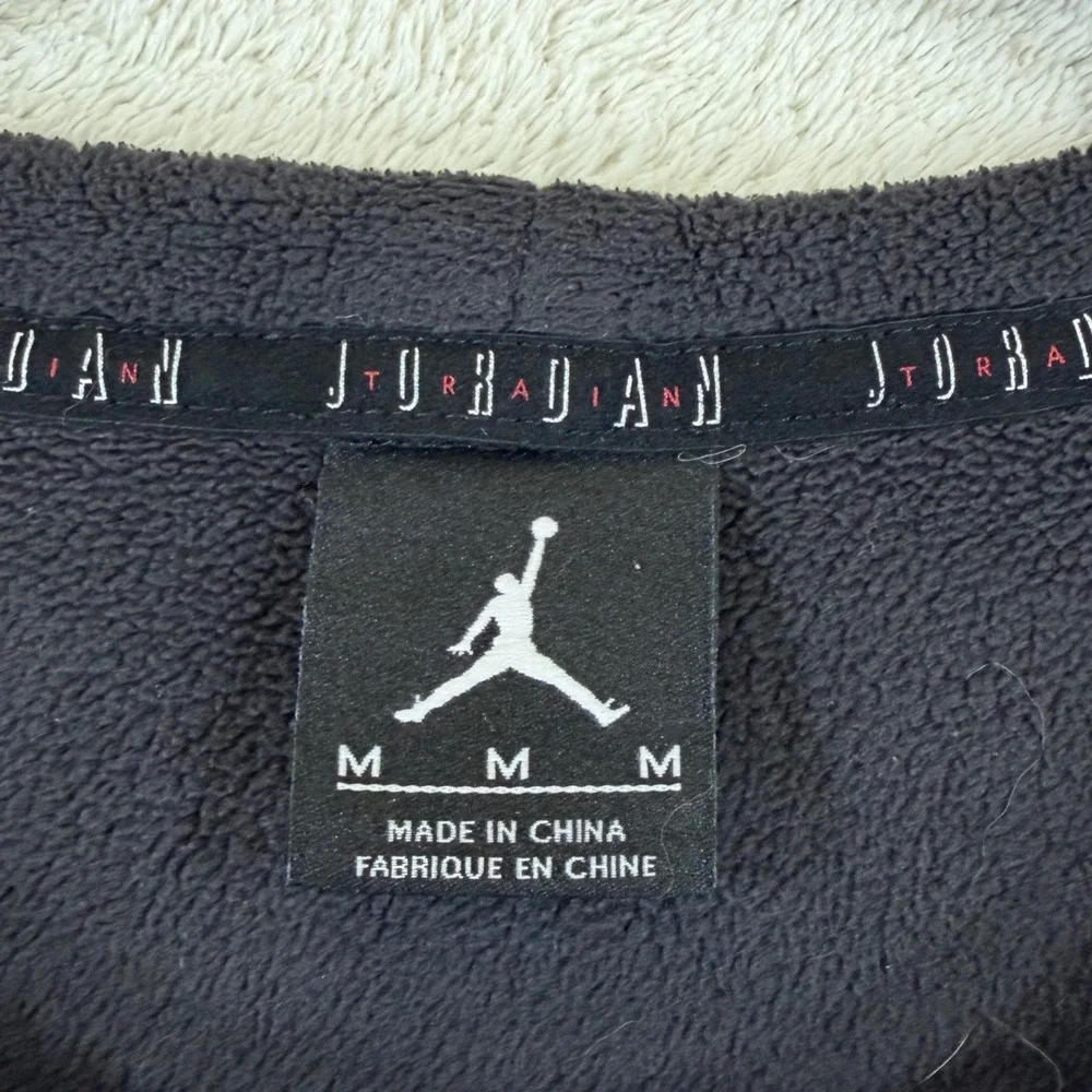 Vintage 2000s Jordan Fleece Shirt Mens M Black Tonal Jumpman 244143-655 Y2K-RARE